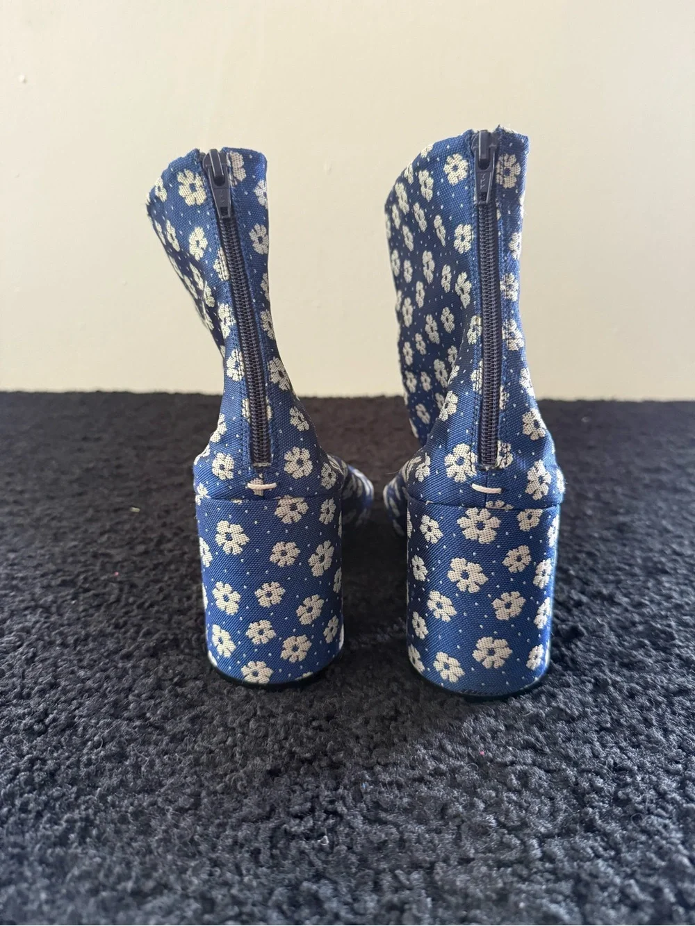 Maison Martin Margiela Blue Floral Ankle Boots